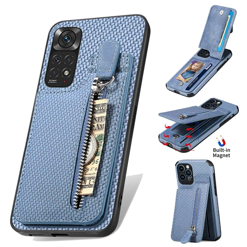

Card Slots Zipper Wallet Case for Xiaomi Redmi Note 12 11 10 9 8 Redmi 12C 10 10C 9A 9C 9T 9 8 Stand Holder for Poco X5 X5 Pro