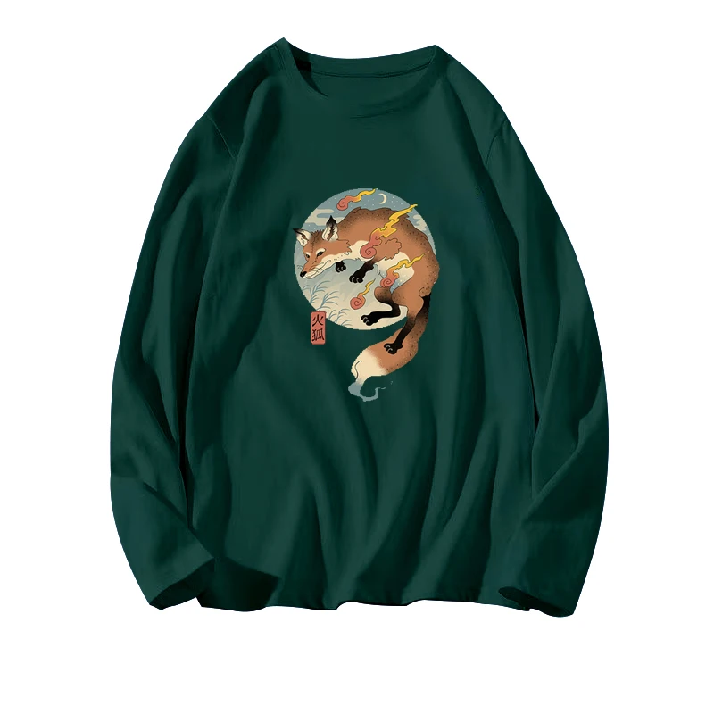 

Cartoon Red Fox Tshirt Man Oversized Vintage Tops Harajuku Cotton Streetwear Japanese Print Sportswear Unisex Hip Hop Comfy Tee
