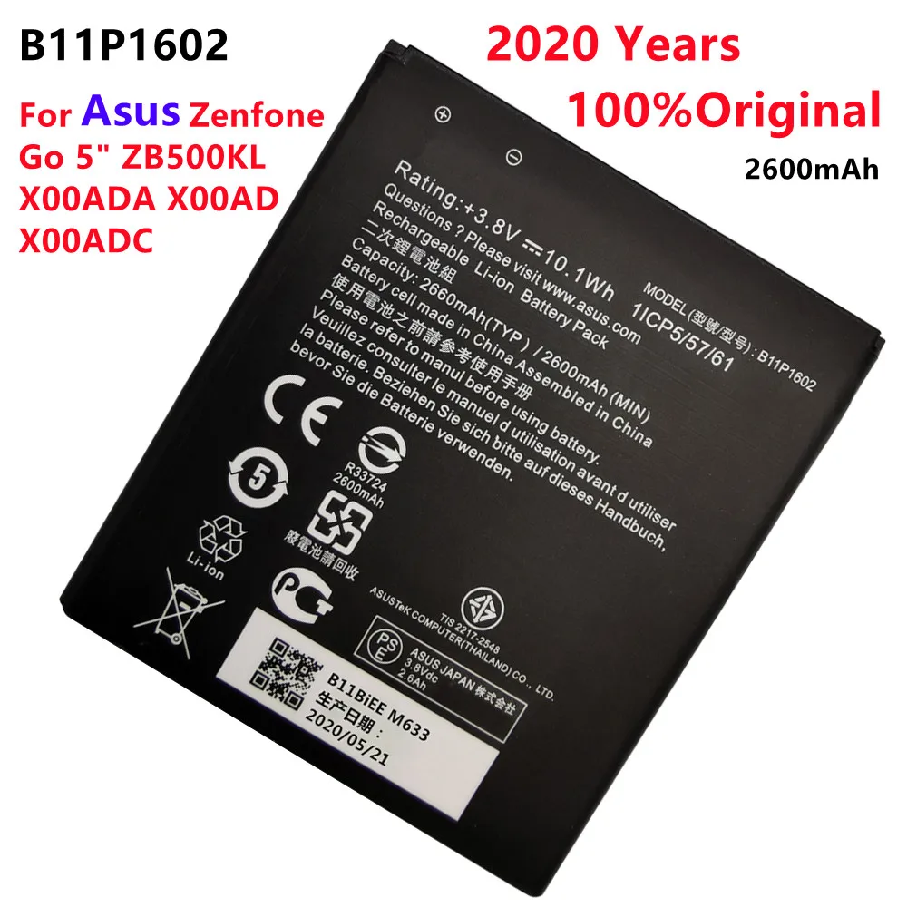 

100% Original 2660mAh B11P1602 Battery For ASUS Zenfone Go 5 ZB500KL X00AD X00ADC X00ADA Phone Latest Production Battery