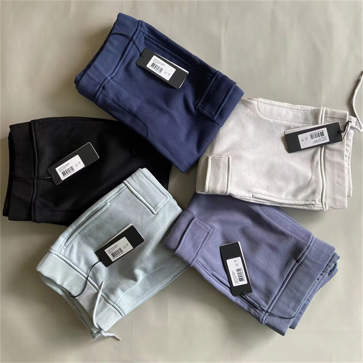 

5 Colors Men's Simple Casual Pants C Company Diagonal Fleece Lens Sweatpants Spring Summer Young Students Size M-2XL