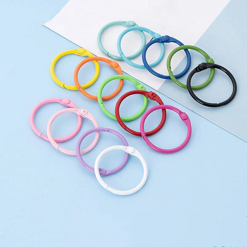 10pcs 25/30mm Colorful Open Ring Buckle Key Ring Book Binding Ring For Diy Jewelry Making Key Chain Accessories Wholesale