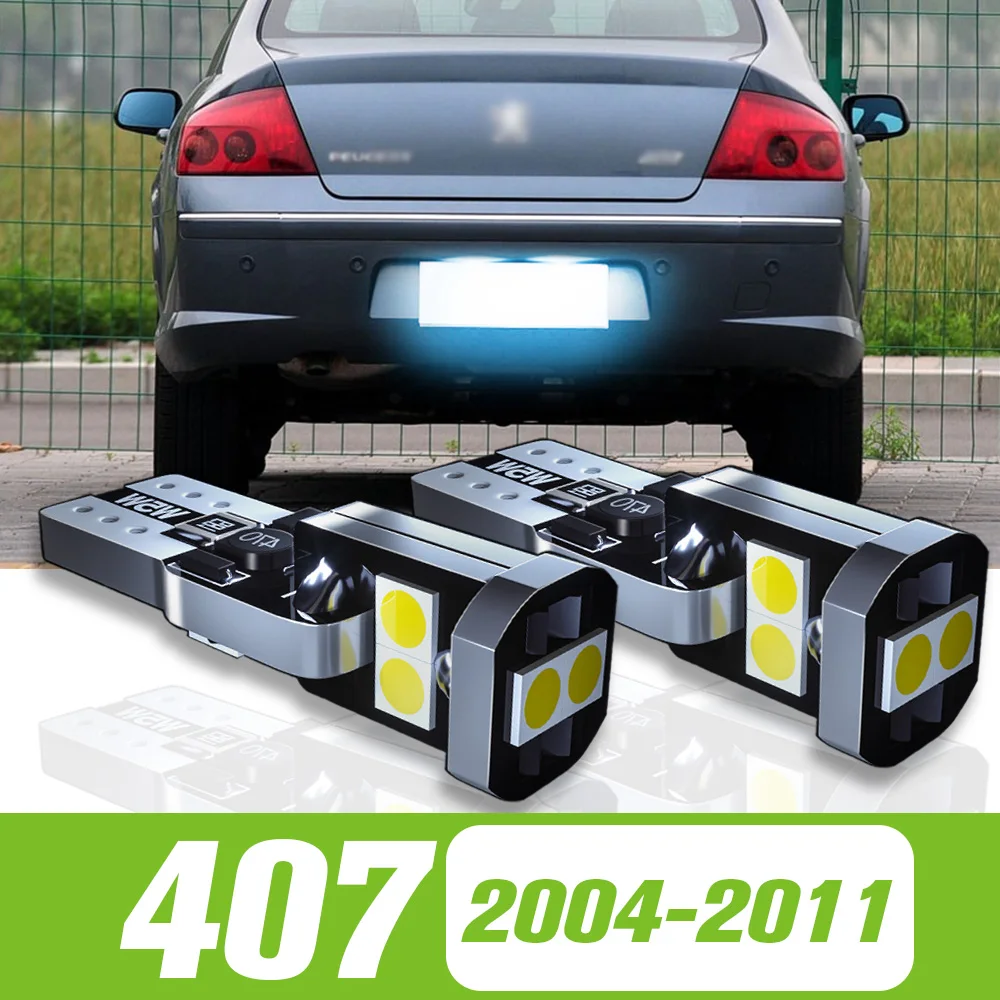 

2pcs For Peugeot 407 2004-2011 LED License Plate Light 2005 2006 2007 2008 2009 2010 Accessories
