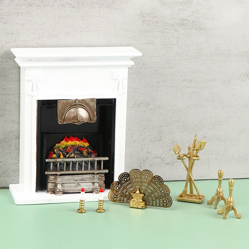 

Мини Дом для куклы белая европейская мебель кукольный домик модель строительные комплекты 1:12 деревянный кукольный дом Креативный домашний камин