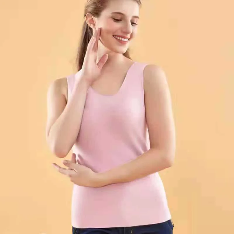 

Ladies Warm Top Short Sleeve Villus Underwear Winter Thermal Underwear Tops Body Sleeveless Vest Thermal Warmer