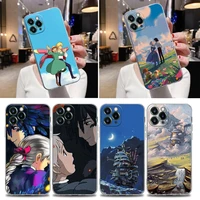 transparent case for apple iphone 12 11 13 pro max mini xs x xr 7 8 plus se case cover miyazaki hayao anime howls moving castle