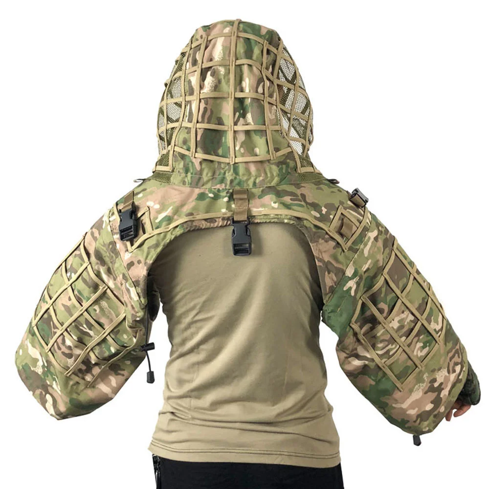 Hot Tactical Camouflage CS Army Fans Field Sniper Ghillie Clothes Outdoor Hunting Hiding Plaid Cloth Wearproof Breathable Jacket