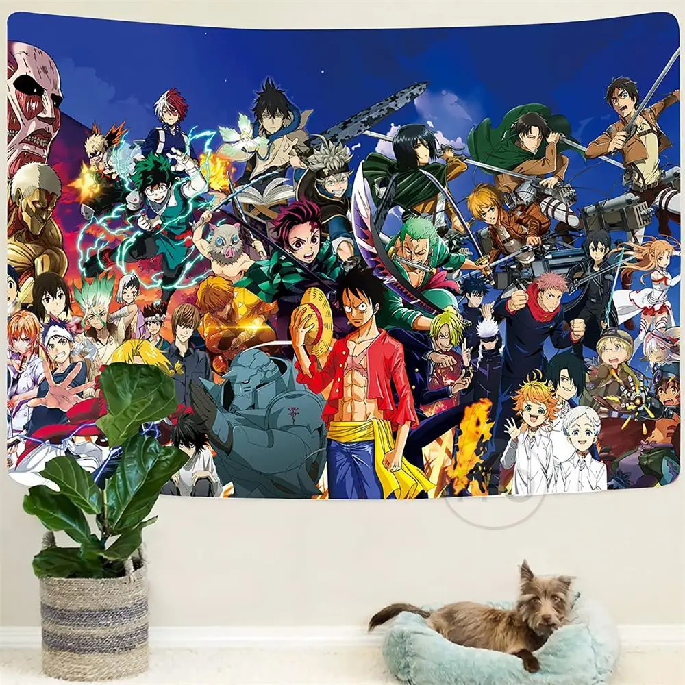 Японские Аниме гобелены постеры Kawaii Настенный декор гобелен украшение комнаты