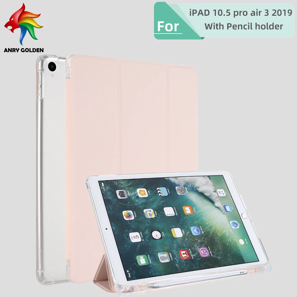 

Case for iPad Air 3rd Generation Pro 10.5 Inch Auto Sleep/Wake Slim Smart Cover TPU Shockproof Case with Pencil Holder for Air 3