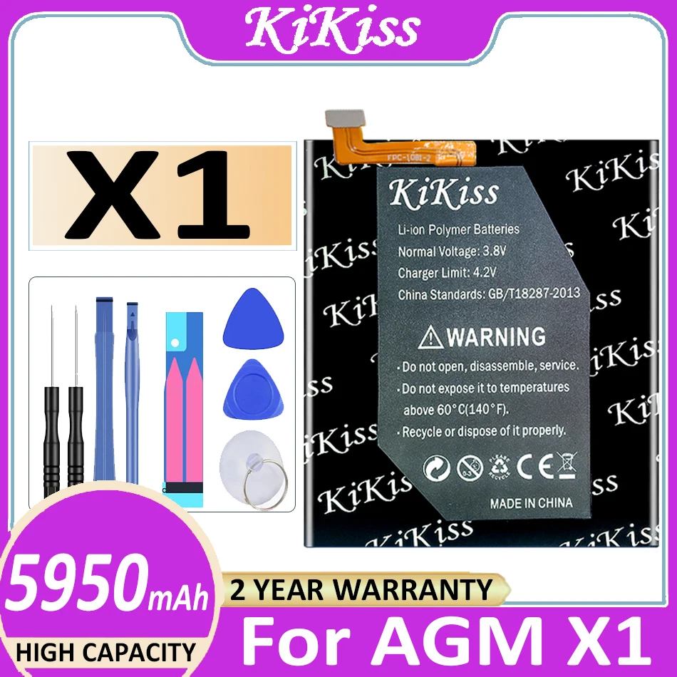 

X 1 5950mAh Replacement Battery For AGM X1 Batterij + Free Tools