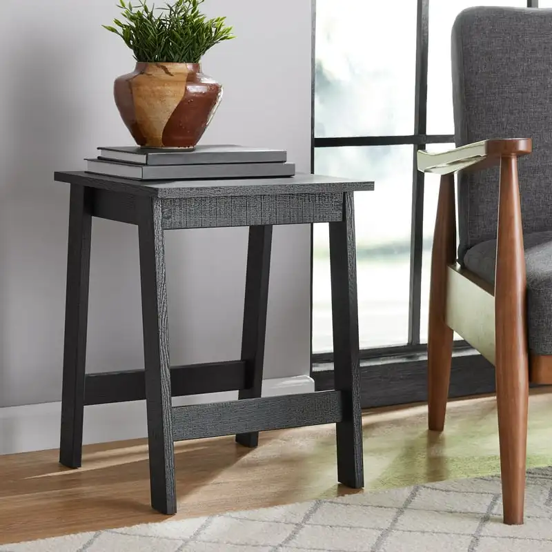 

Square Wood Side Table, Black Finish