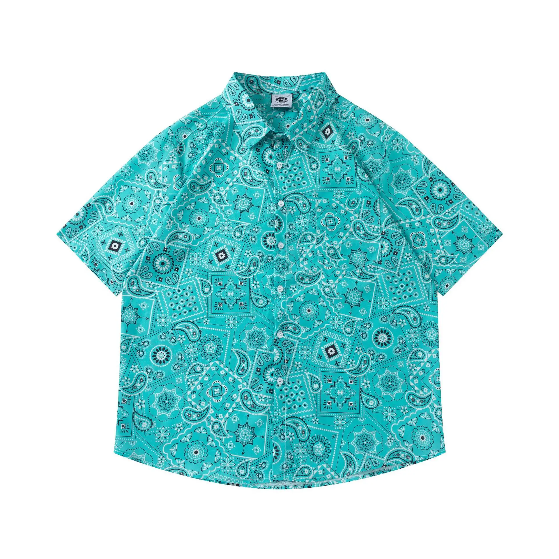 

Men's 2023 Spring and Summer New Full Printed Paisley Fashion Brand Short Sleeve Shirt Men Shirt for Men
