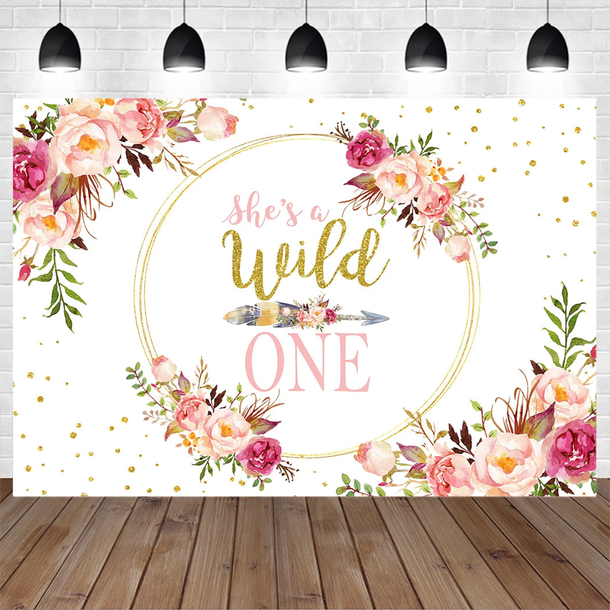 

Bohemian Style Girl Birthday Party Photography Background Decoration Flowers Feather Arrow Backdrop Newborn Studio Photobooth