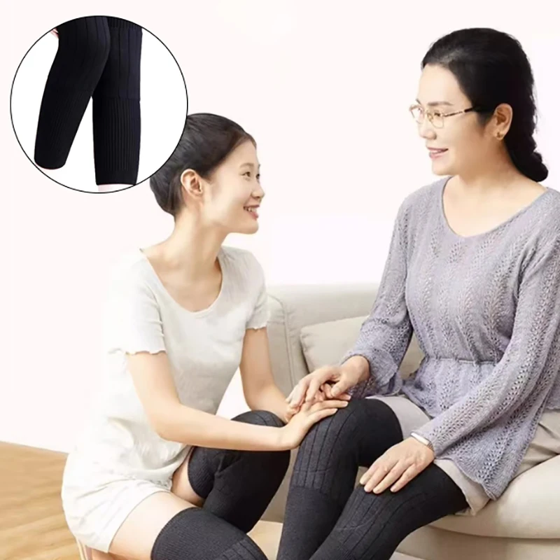 M/L/XL 1 пара зимних теплых вязаных эластичных наколенников для женщин и мужчин