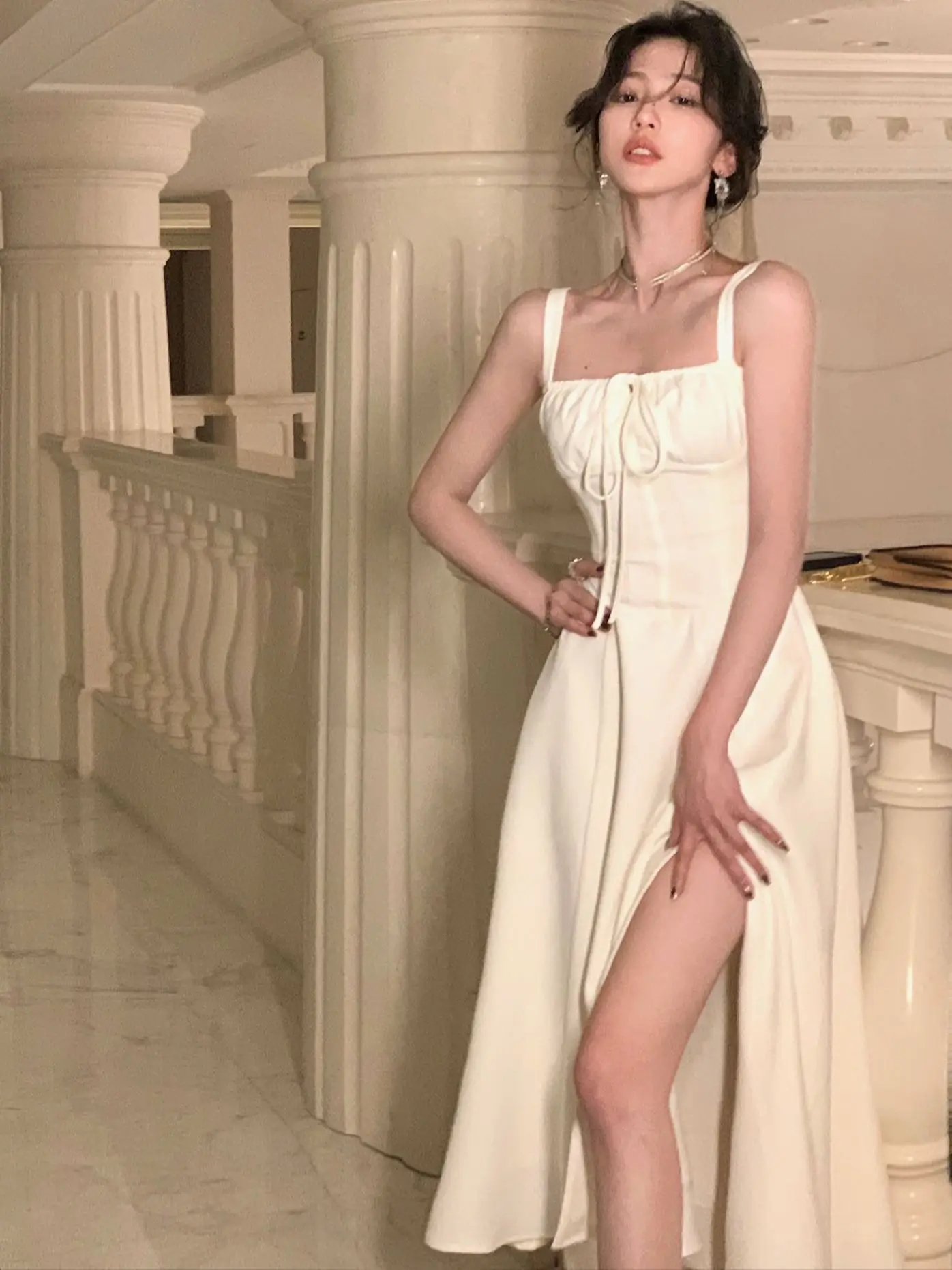 

Summer Intellectuality Elegant Vintage Fashion Midi Bandge Dress For Women Lady One Piece Party Clothing Outfits Vestidos