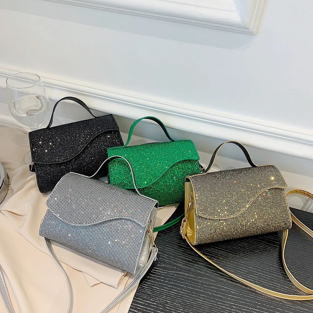 

Fashion Shiny Sequins Crossbody Bag Women Shoulder Handbag Casual Flap Purses for Women Birthday Party Present