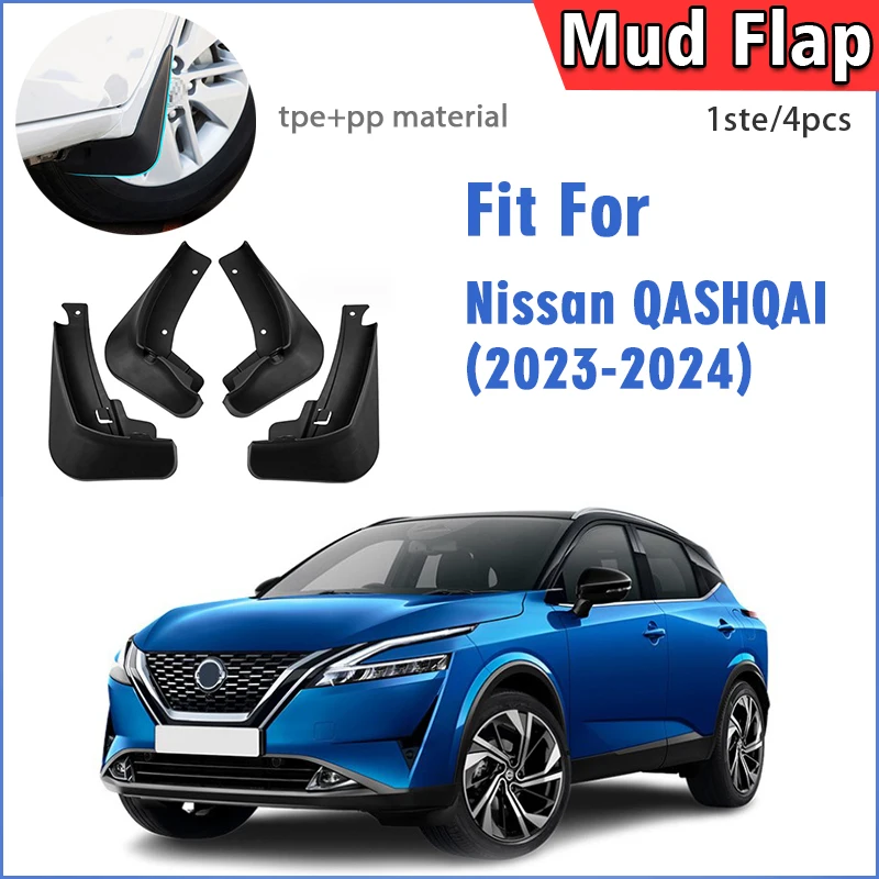

Front Rear 4pcs FOR Nissan Qashqai 2023 2024 Mudguards Fender Mud Flaps Guard Splash Mudflaps Car Accessories