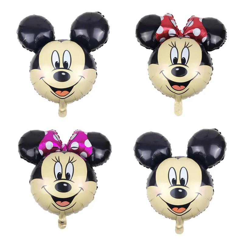 

Large Mickey Head Minnie Head Kids Birthday Party Decoration Foil Balloons 5pcs