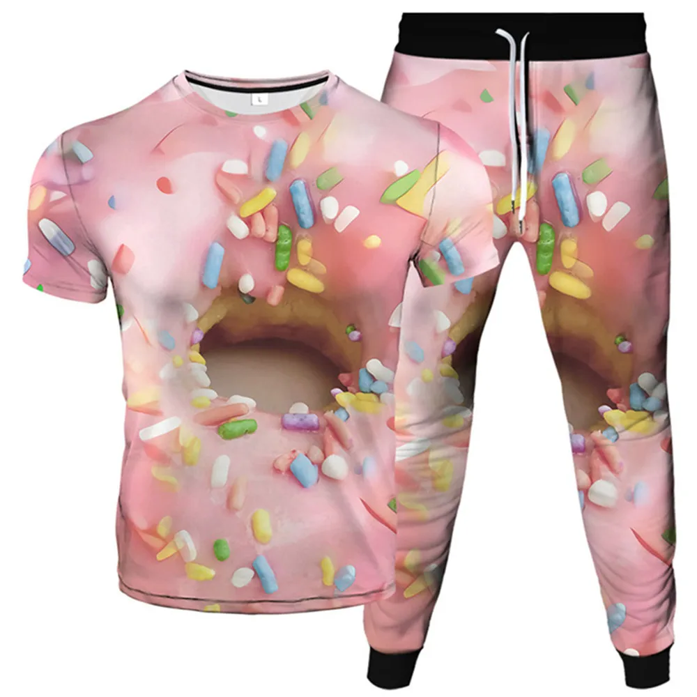 Мужской спортивный костюм Cartoon Food Dount Unicorn Cloud Rainbow Ice Cream Star из полиэстера