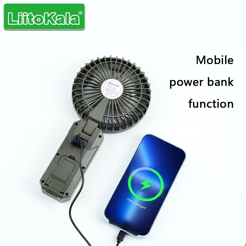 Фото LiitoKala LF-FL01 Многофункциональный светодиодный ручной вентилятор 18650 Встроенный аккумулятор 4000 мАч Пульт дистанционного управления 20 Вт Атмосфера с ветровой питанием №4