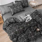 Черные Геометрические линии в скандинавском стиле, 4 предмета, семейное покрывало для кровати, пододеяльник, простыни и наволочки для взрослых и детей, одеяло