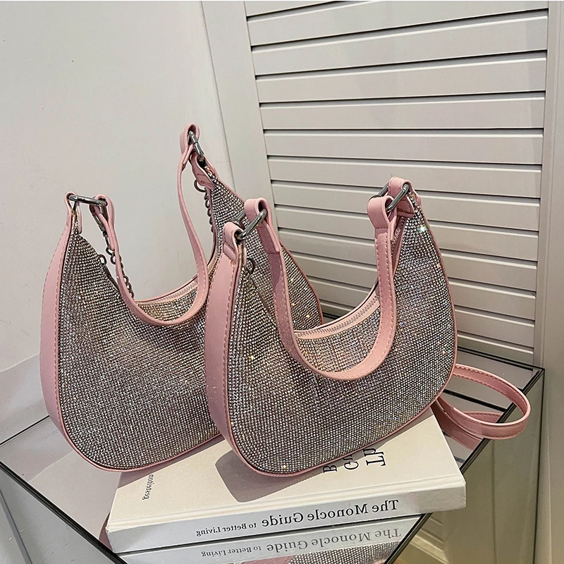 Роскошный брендовый дизайнерский Блестящий Хобо с бриллиантами женские сумки