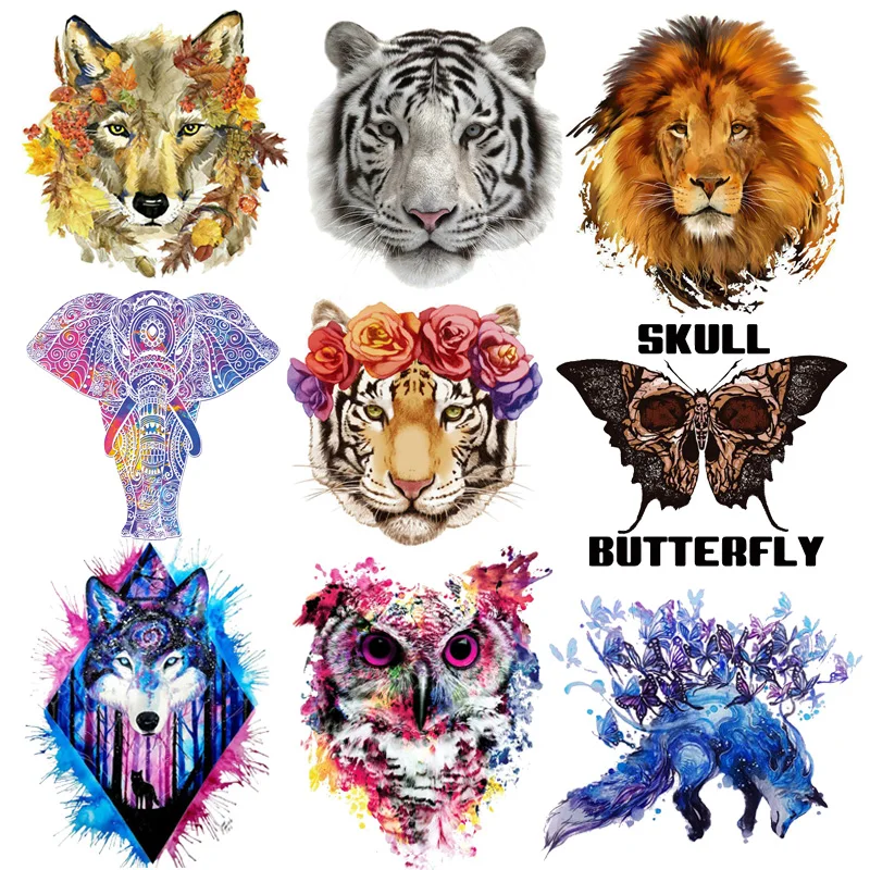 

Cool Tiger Iron-on Transfers for Clothing Thermoadhesive Patches on Clothes Animals Thermal Stickers on Men's T-Shirt Appliques