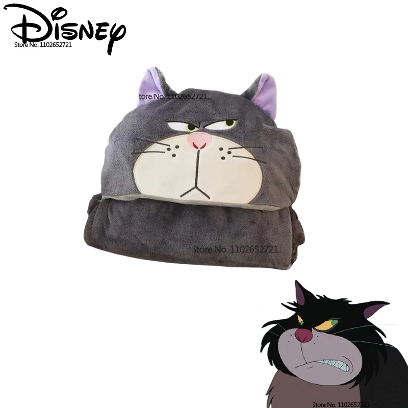

New Disney Cartoon Lucifer Cat Hooded Cape Blanket Student Shawl Thickened Warm Nap Cloak Anime Peripheral Girlfriend's Gift