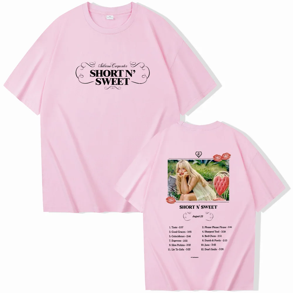 Короткие милые летние футболки Sabrina плотника рубашки унисекс в стиле Харадзюку с