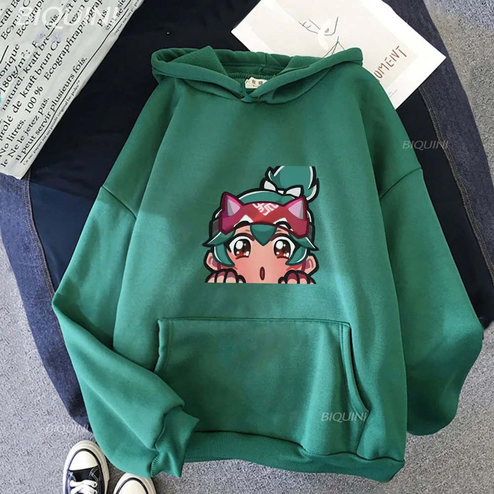 

Overwatch 2 Kawaii Kiriko Printed Hoodies Women Funny Kawaii Graphic Hoodie Harajuku Fleece Hooded Pullover Sweatshirts Fashion