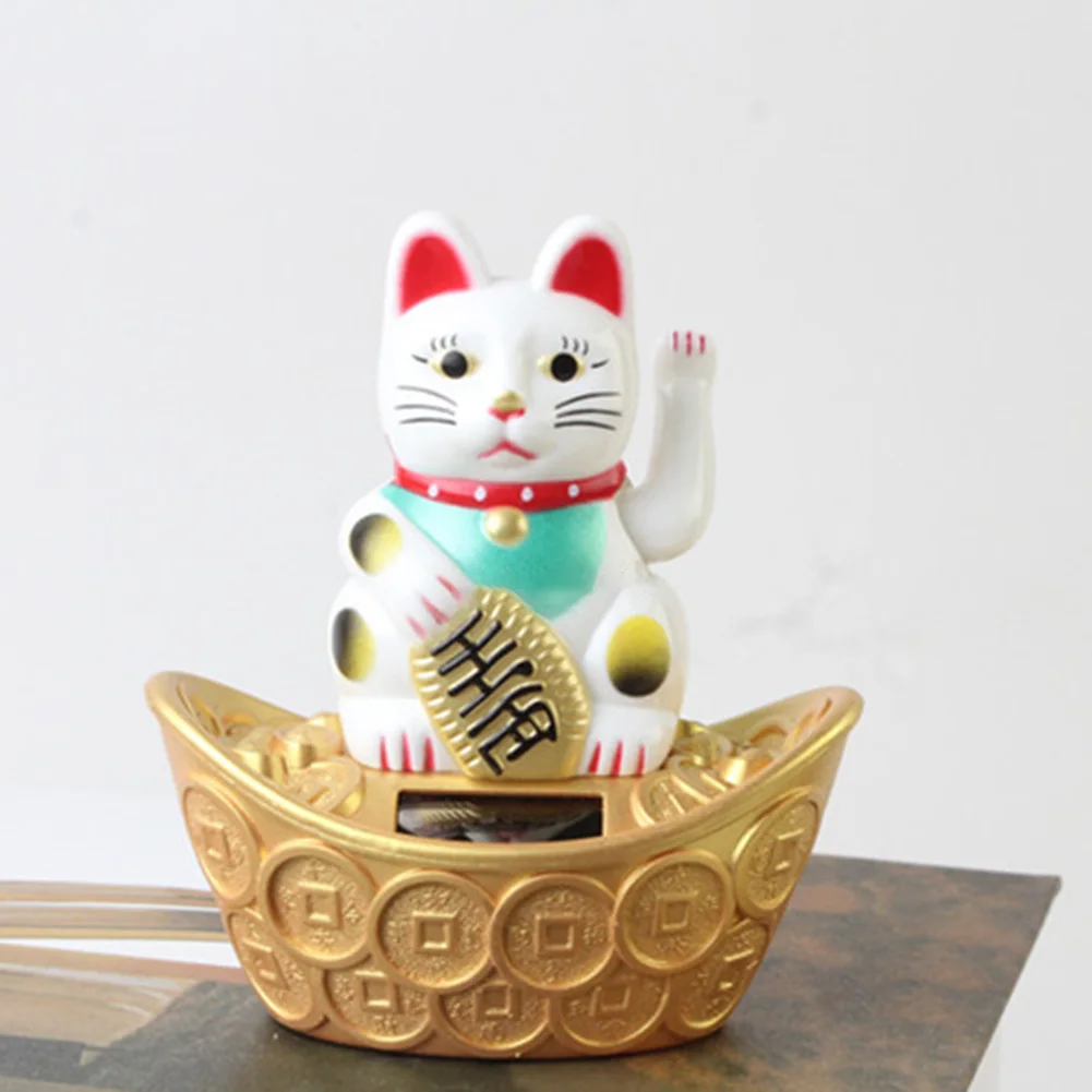 

Durable High Quality Vividly Brand New Lucky Cat Decoration Cat Fortune Cat Car Gold Ingot Solar Gold Nuggets Home