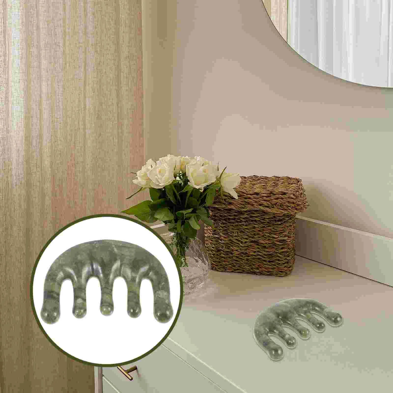 

Tool Jade Gua Sha Comb Scalp Massage Multifunction Head Massager Scraping Mini Brush Purse
