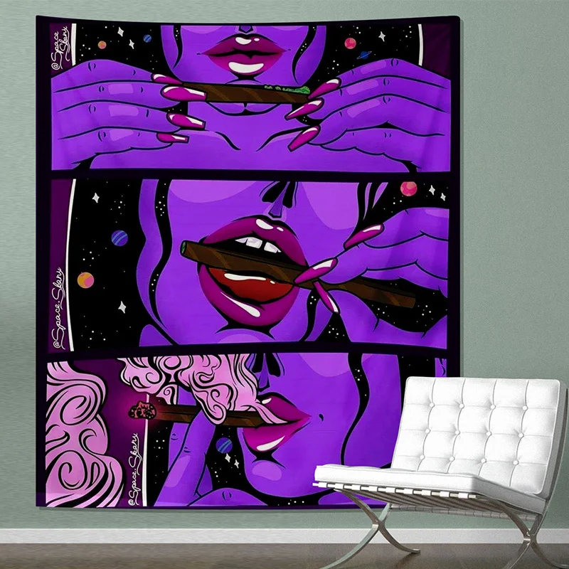 Психоделический Настенный Гобелен В Стиле Хиппи Dымчатый Художественный Дизайн