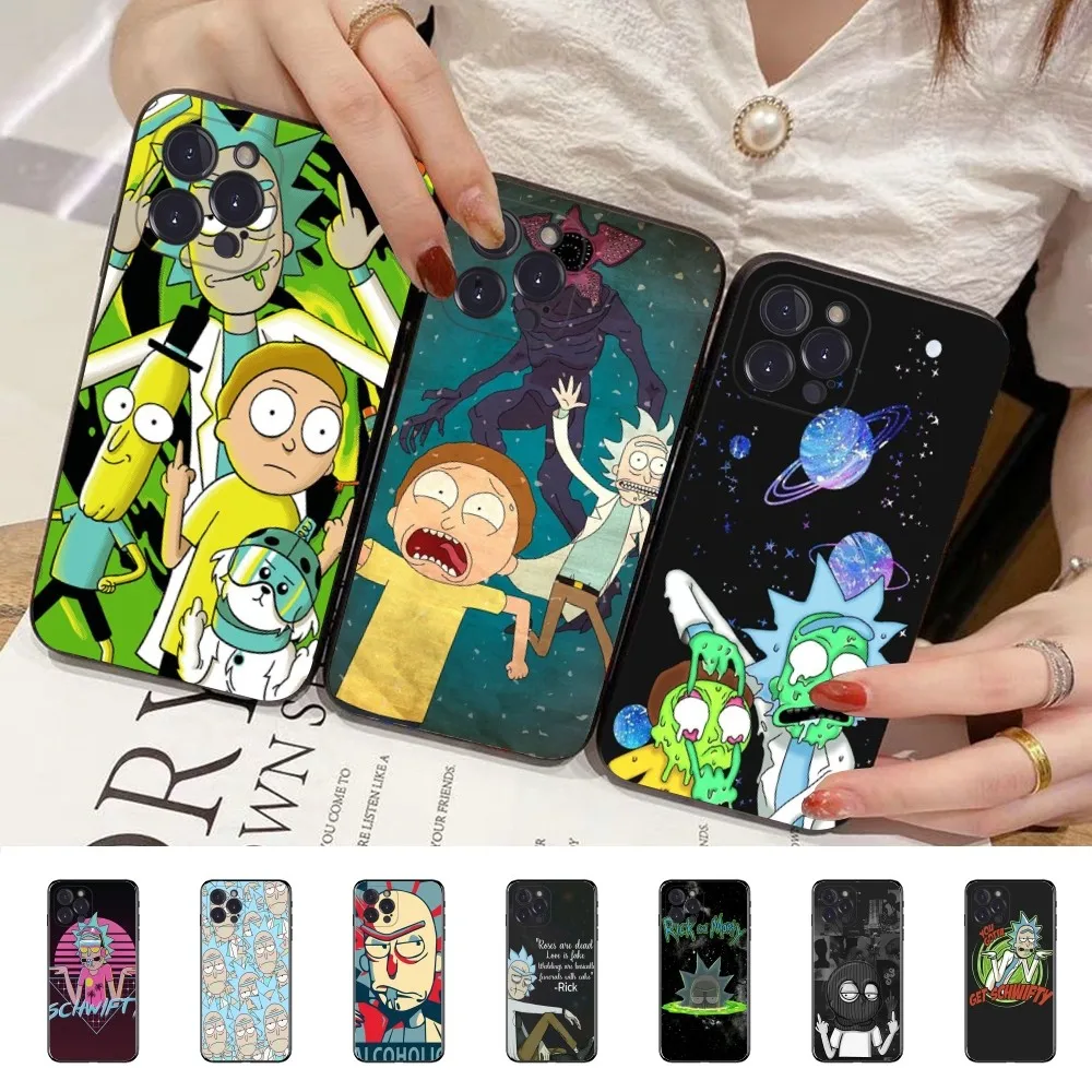 

Cute R-Ricks-Cartoon Phone Case For iPhone 14 11 12 13 Mini Pro XS Max Cover 6 7 8 Plus X XR SE 2020 Funda Shell