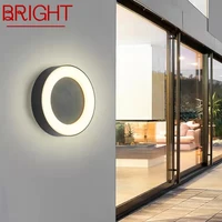 bright outdoor modern wall lamp simple led vintage sconces waterproof round for balcony corridor courtyard lighting decor
