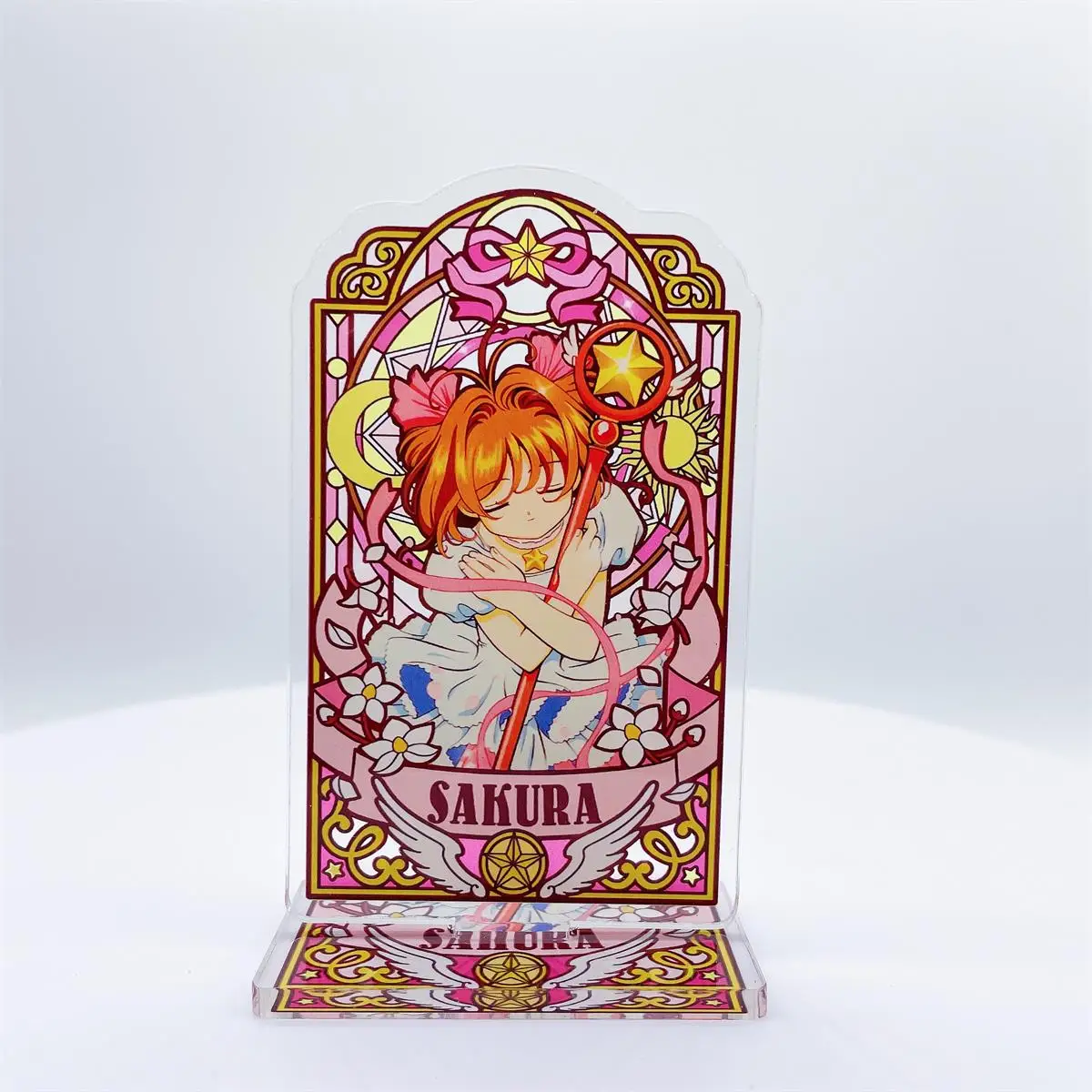 Фото Аниме Card Captor Сакура Фигурка Акриловая подставка KINOMOTO SAKURA LI SYAORAN Модельная тарелка 1 шт. Настольный декор Стоящий знак Подарок фанатам игры №4