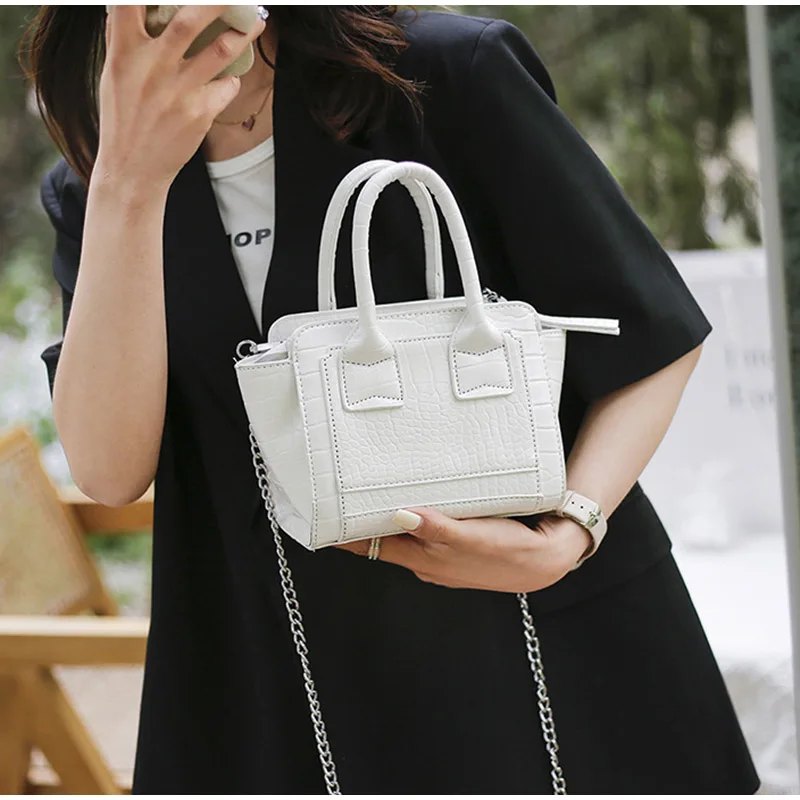 

Женские сумки через плечо из искусственной кожи, вместительные дизайнерские дамские сумочки через плечо с металлической цепочкой