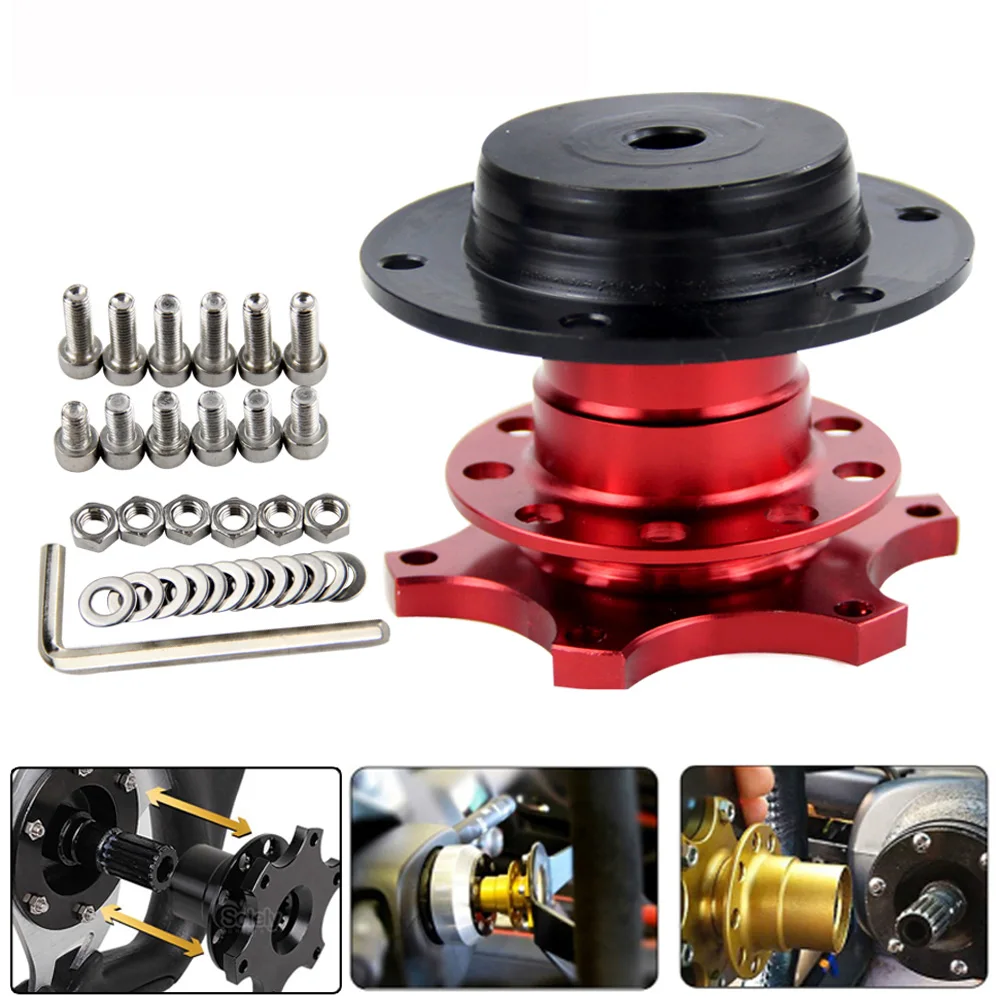 Universal Racing Car Steering Wheel Snap Off Quick Release Hub Adapter Boss kit 6 Hole Aluminum Auto Parts