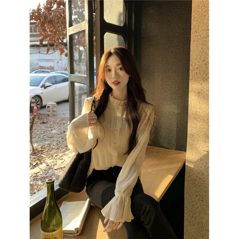 Gentle Hairy Coat Winter 2022 New Thickened Design Sense Loose Long-Sleeved Cotton Clothes Cotton Clothes