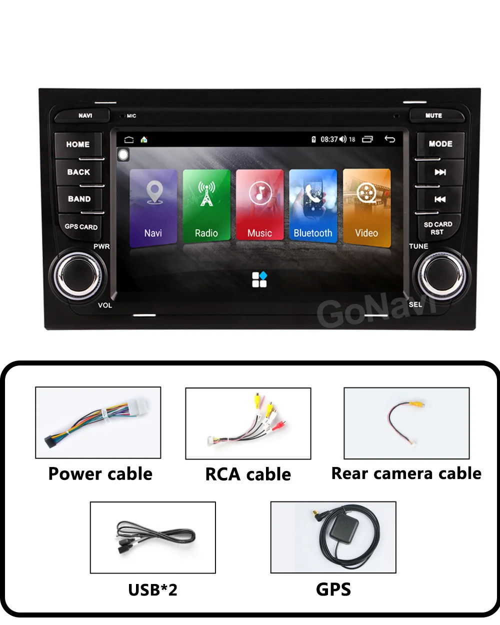 Автомобильный радиоприемник GoNavi Android 11 для Audi A4 аудио DVD интеллектуальный