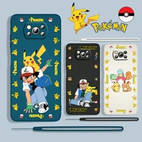 anime digimon pikachu for xiaomi poco x3 nfc f3 gt m4 m3 m2 pro c3 x2 11 ultra 5g silicone liquid rope phone case fundas coque