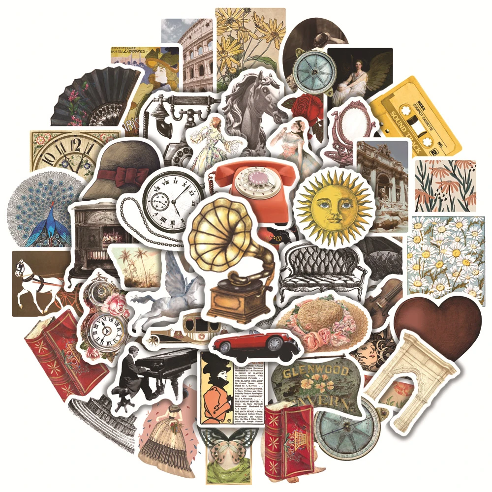 

10/30/51PCS Retro Cartoon Art Style Graffiti Stickers DIY Motorcycle Travel Luggage Guitar Skateboard Classic Toy Cool Sticker
