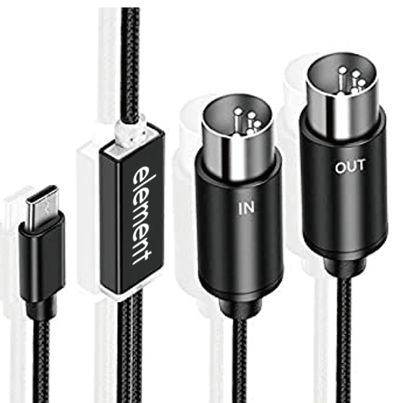 

MIDI To USB C Type C Cable USB MIDI Converter With Indicator Light For Electronic Organ Computer