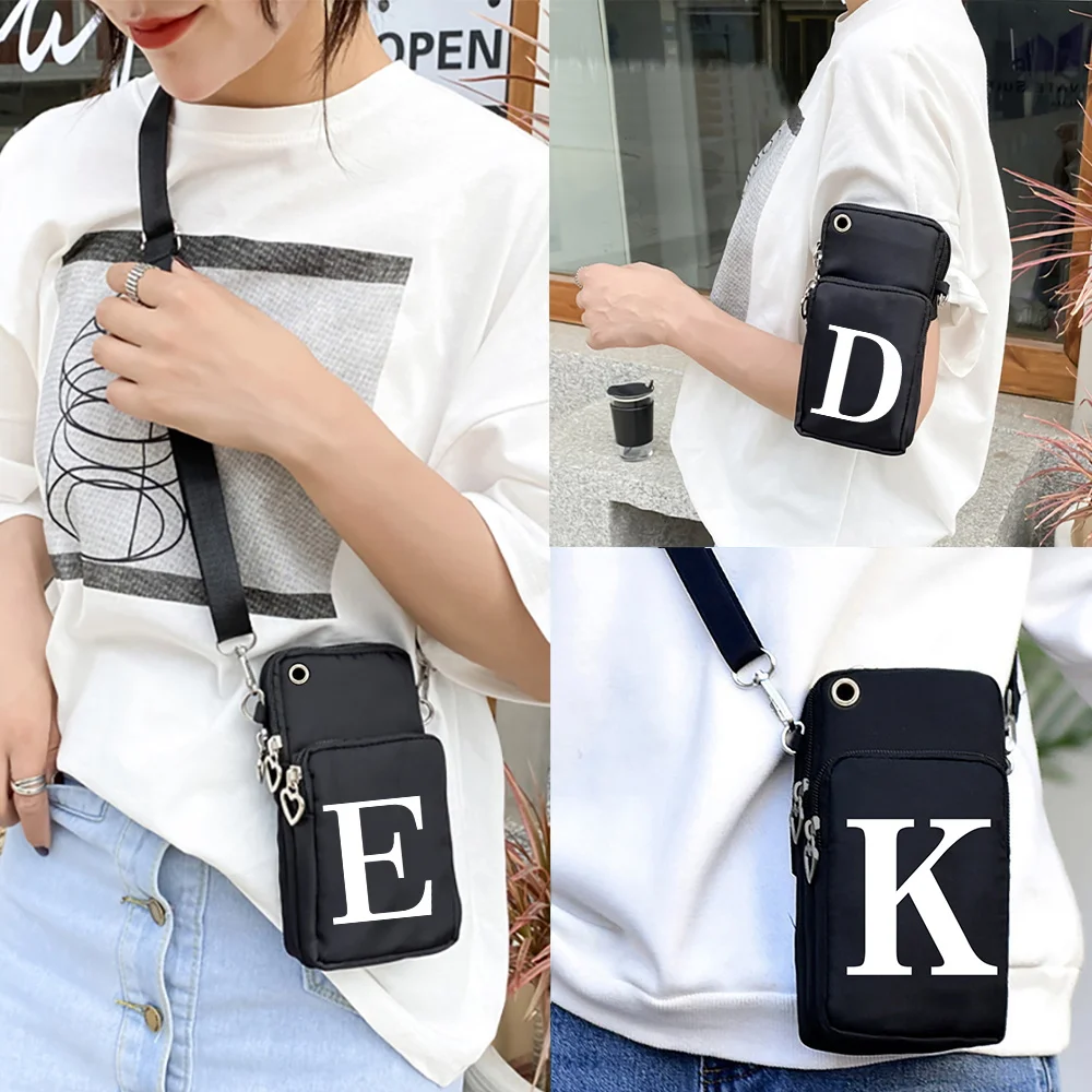 

Fashion Girl Satchels Shoulder Bags Outdoor Sport Bag White Print Arm Bag Lg V60/redmi Note 10 Universal Mobile Phone Pouch Case
