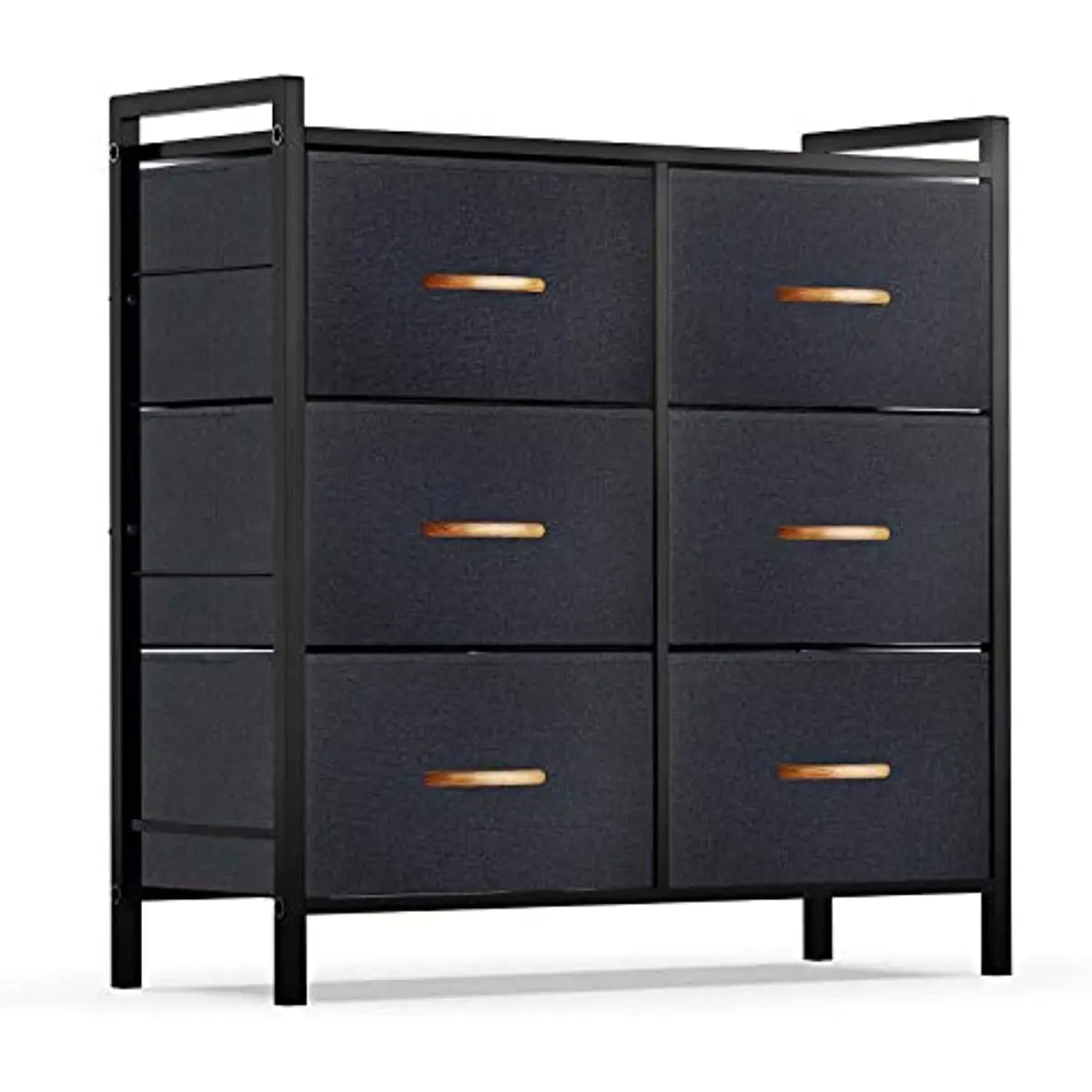 ROMOON Dresser Organizer with 6 Drawers, Fabric Storage Dresser Tower for Bedroom, Hallway, Entryway, Closets - Dark Grey