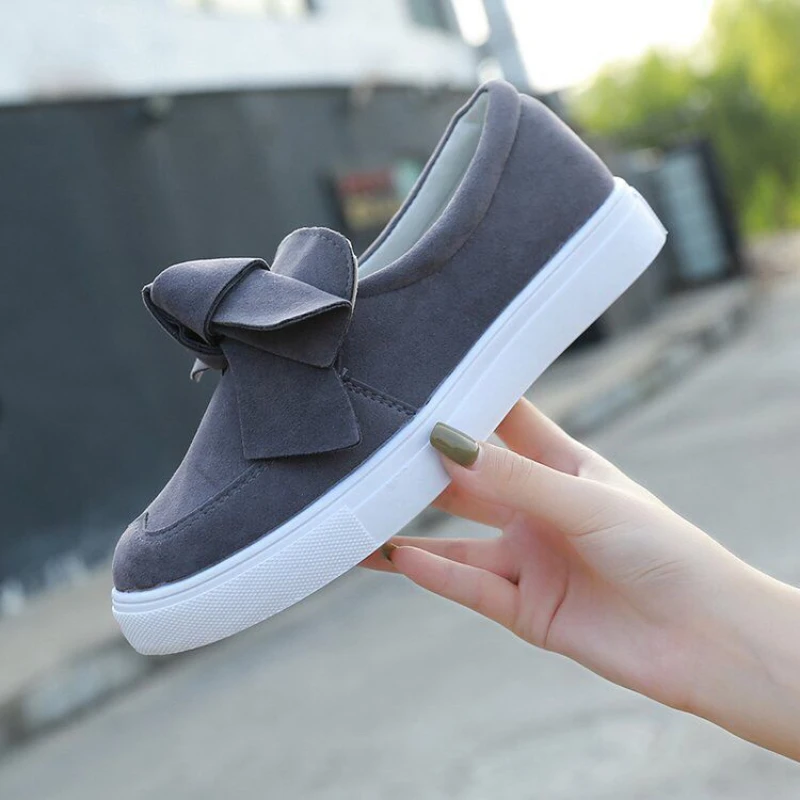 

Europe America Large Size Women Shoes 2023 Spring Autumn Flat Bottom Bows Shallow Mouth Le Fu Shoes Thick Bottom Casual Shoes
