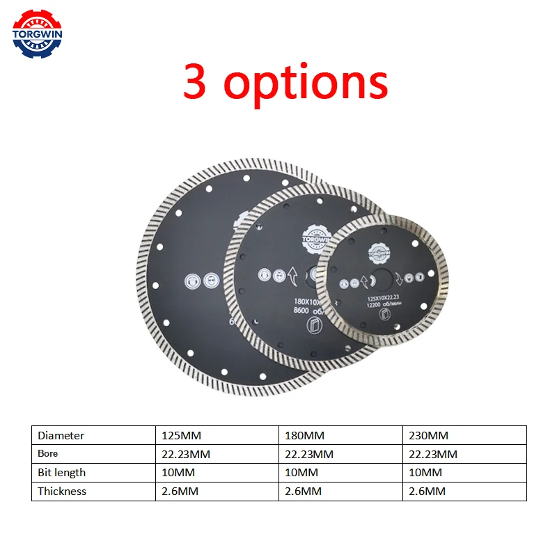 1 шт. 125/180/230 мм * 22 23 алмазная турбопила резак для плитки керамический бетон гранит