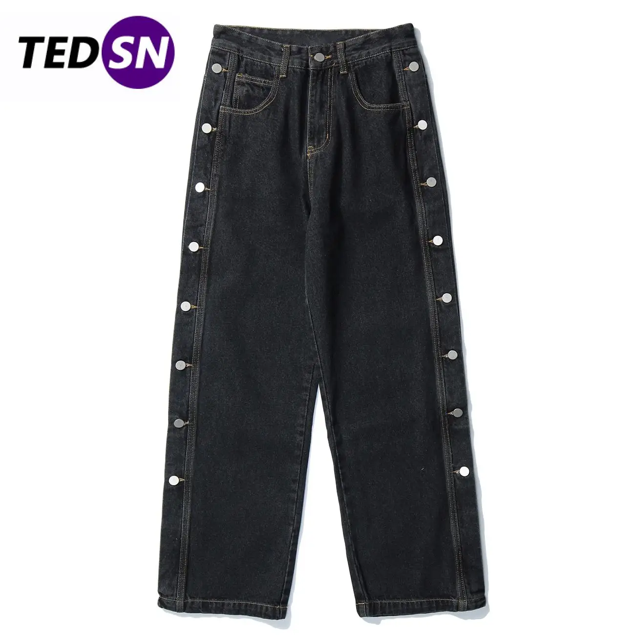 Повседневные Прямые брюки в стиле хип-хоп Мужская Уличная одежда свободные