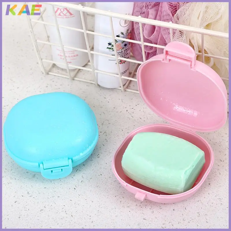 

1PC Portable Travel Soap Case Plastic Soild Color Waterproofsoap box with cover soap box bathroom gadgets soap saver soap dish