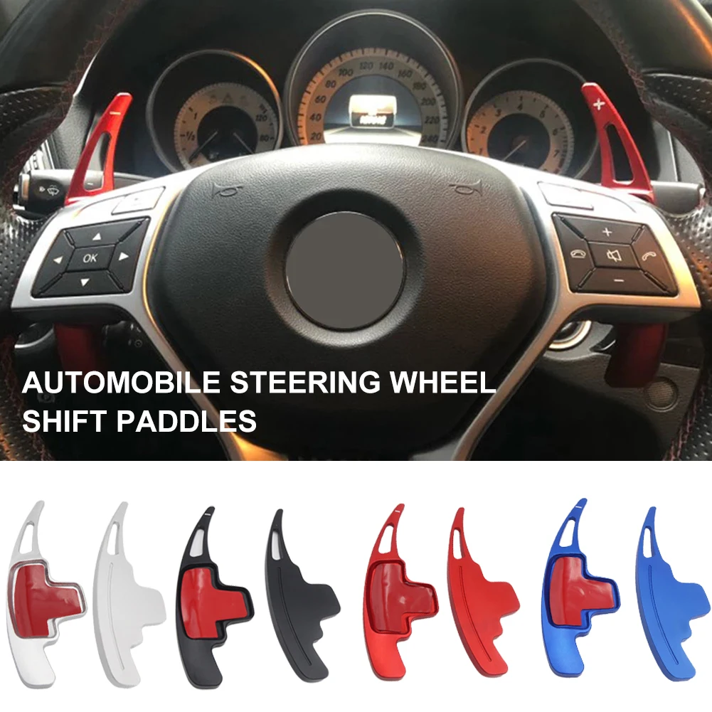 

Aluminum Alloy Car Paddle Shift Automobile Steering Wheel Shifter Extension Pad for Mercedes-Benz A B E R GLK SLK with Adhesive