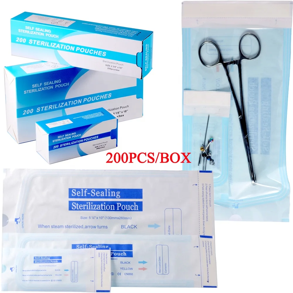 

200pcs/Box Sterilization Self Sealing Pouch Bags Medical Grade Disposable Tattoo Accessories Supplies